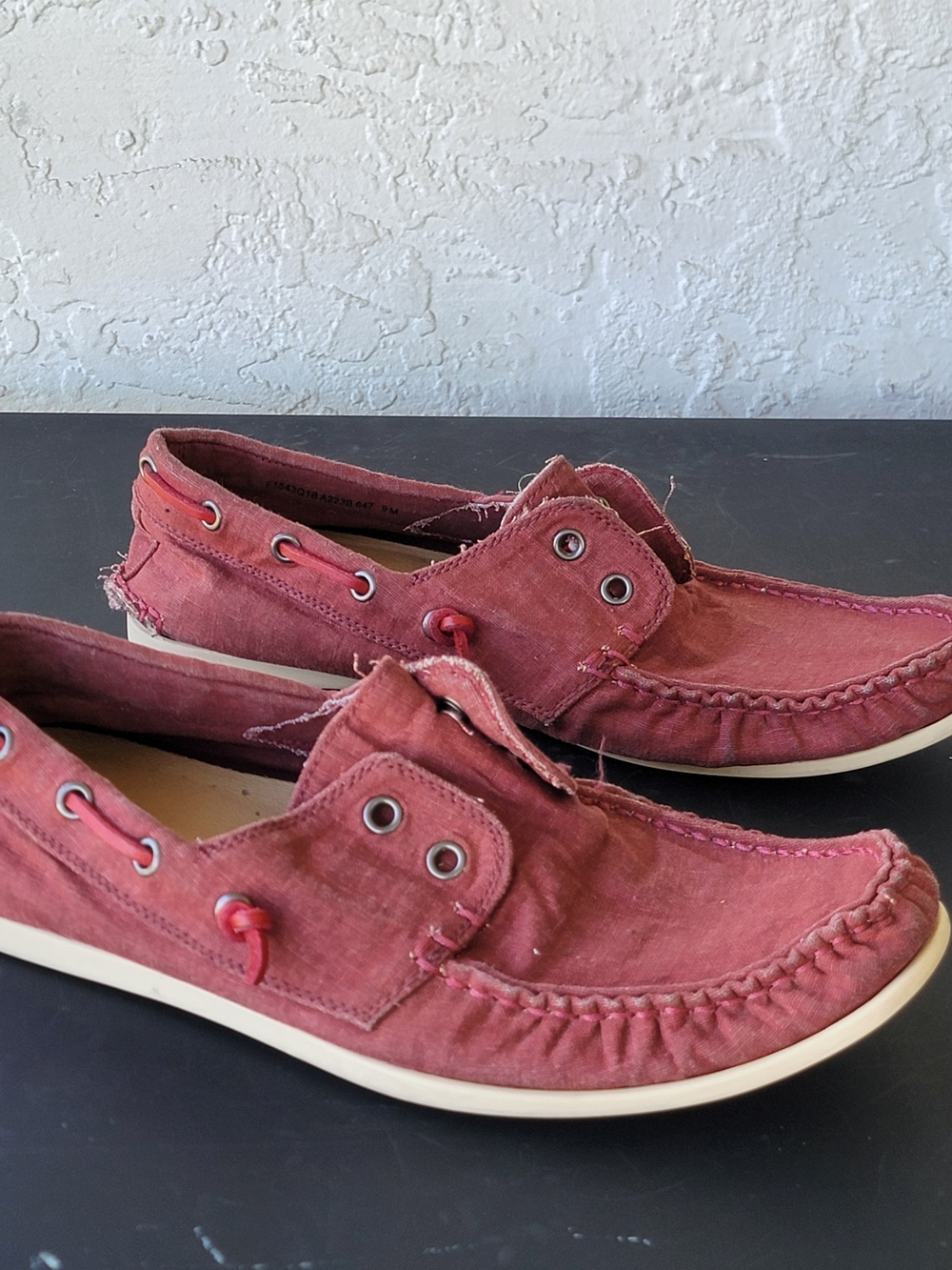 John Varvatos Red Laceless Casual Boat Shoes Men Sz 9 M Rare